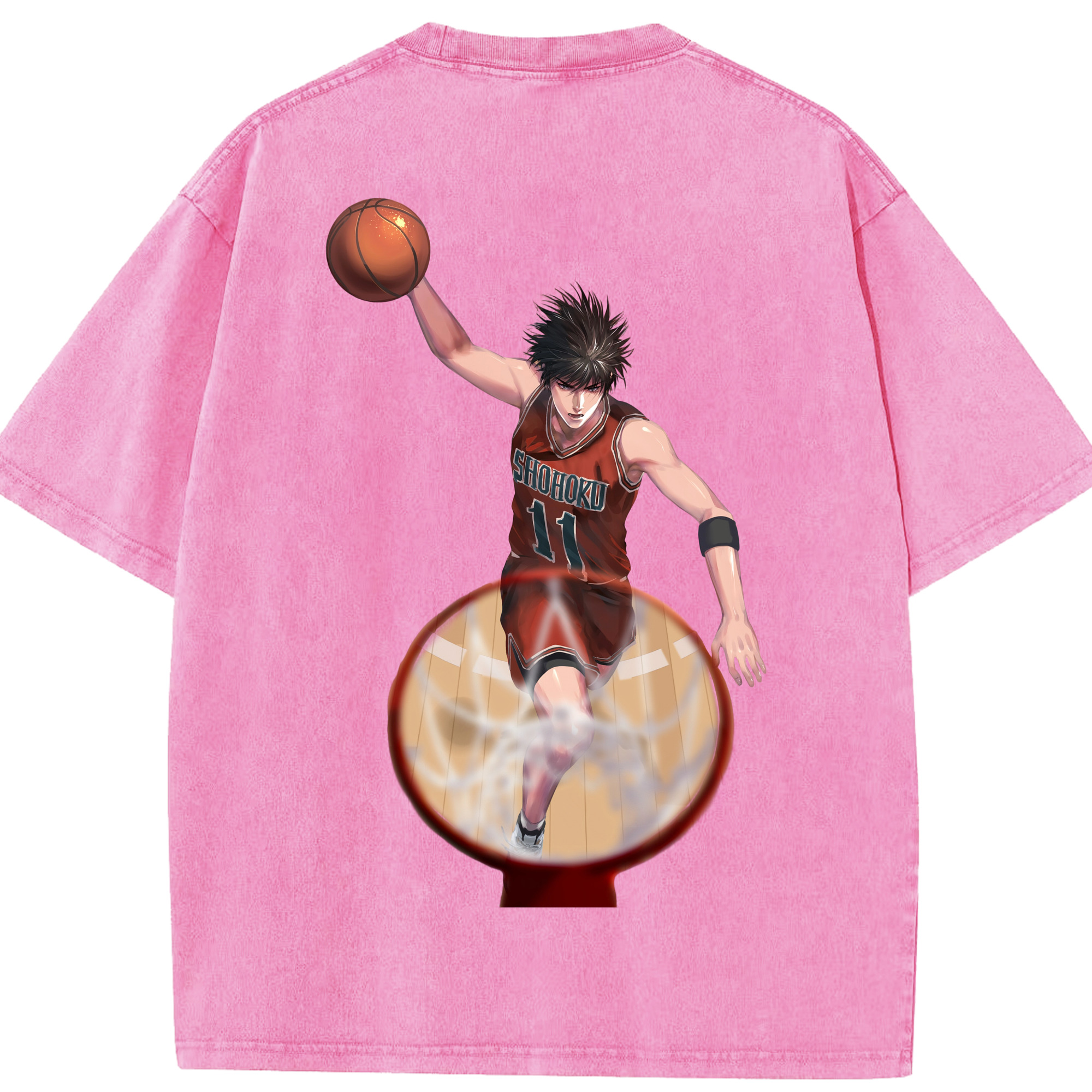 （画像用） SLAM DUNK／スラムダンク 綿100% ヴィンテージ風 半袖Tシャツ（背面プリント）